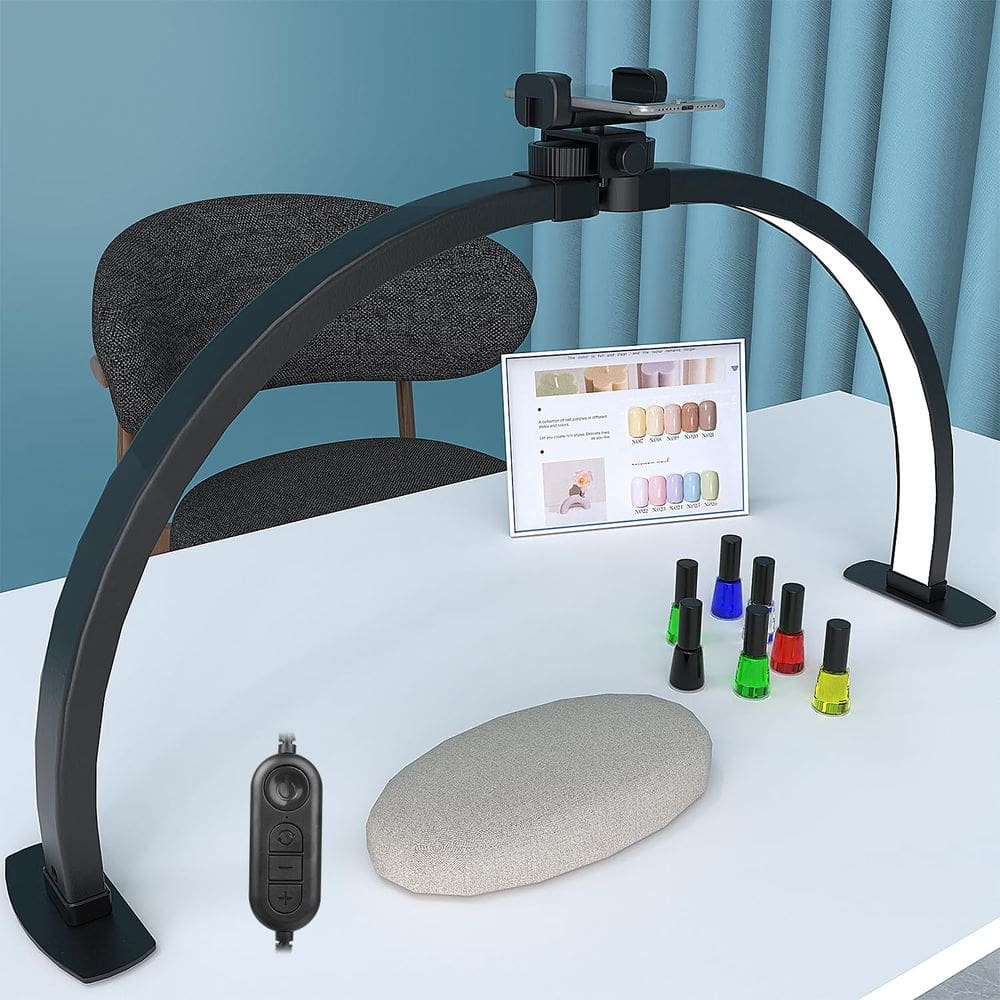 Nail Desk Half Moon Light iVict 40 W 29 cm com suporte para telefone