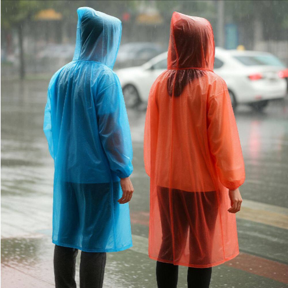 Capa de Chuva Adulto com Capuz Impermeável Reutilizável