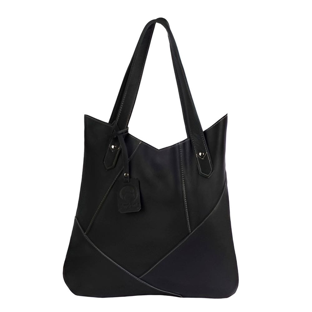 Bolsa de Ombro Couro autêntico Maria Preto Elegante Versátil