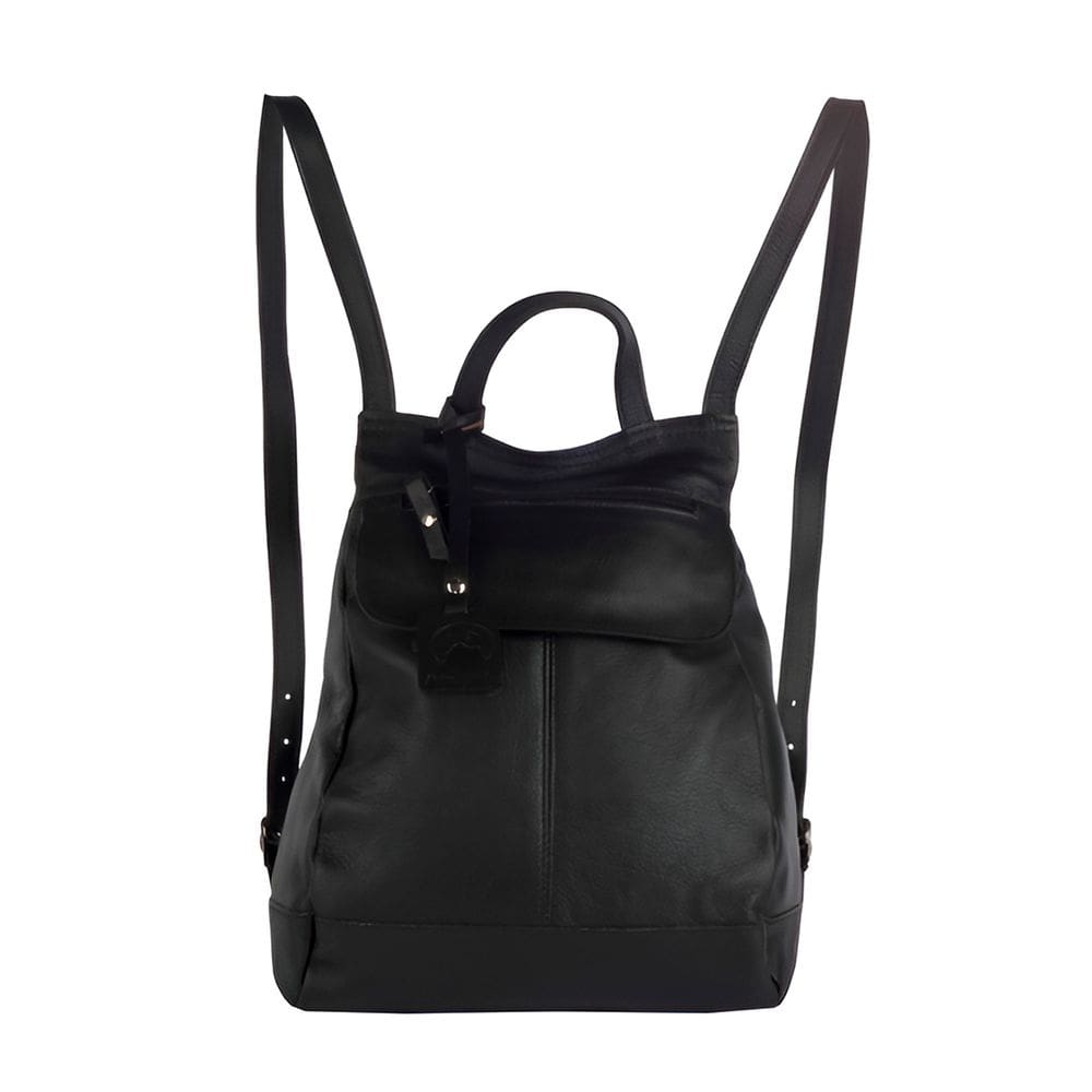 Mochila de Couro autêntico Maluzinha Compacta e Elegante Pret