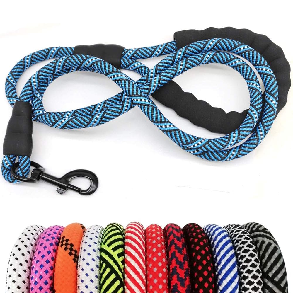 Coleira para cães MayPaw Heavy Duty Rope de nylon 2m azul preta