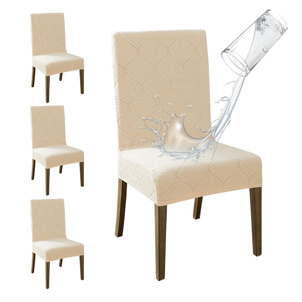 Capas de cadeira MOSAYT 100% impermeáveis, conjunto de 4 poliéster bege