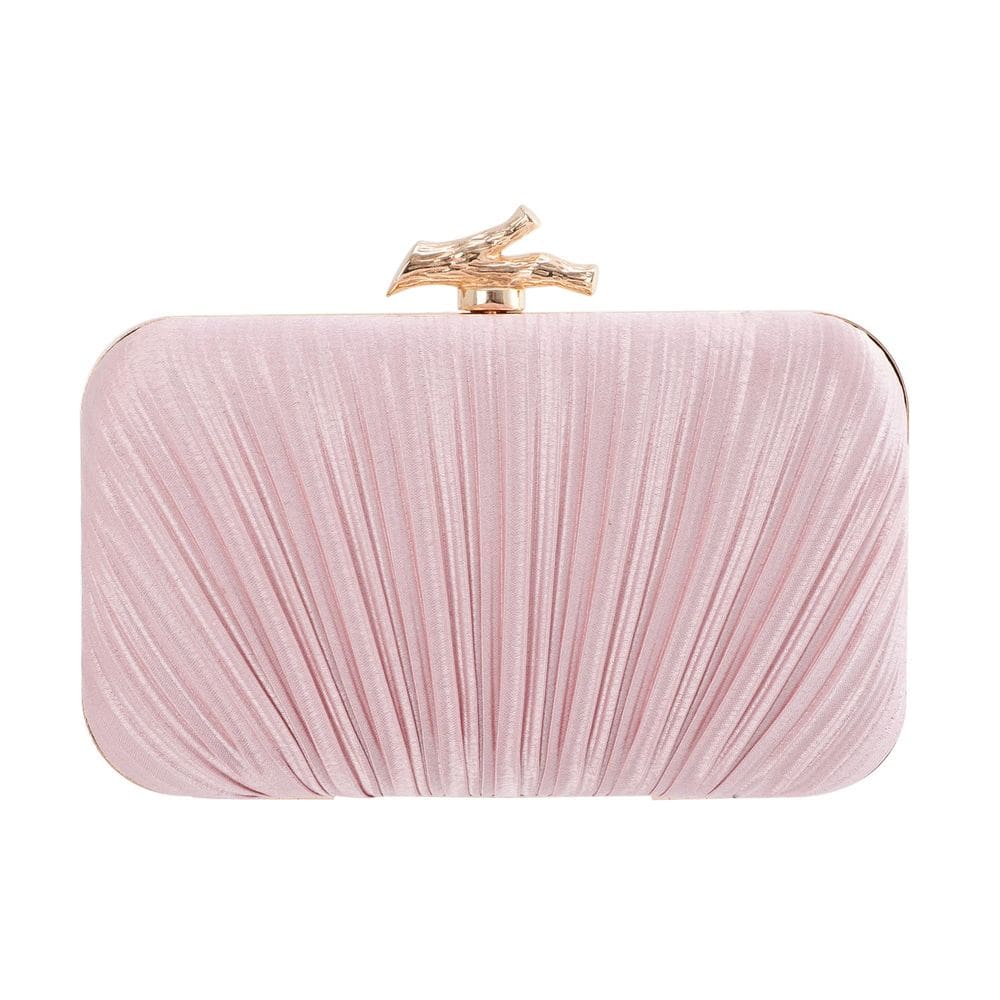 Bolsa embreagem Freie Liebe em tecido sedoso plissado para mulheres