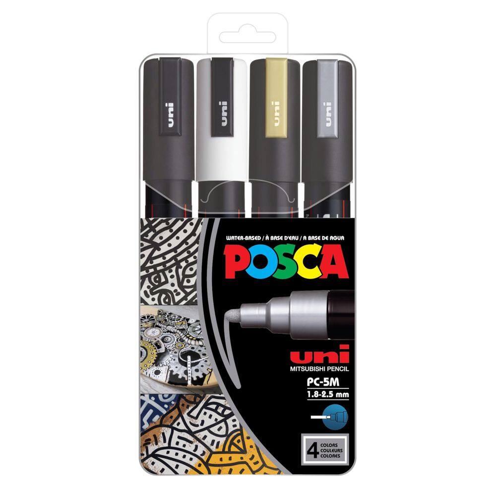 Marcadores de pintura posca 4 5M, conjunto médio de cores