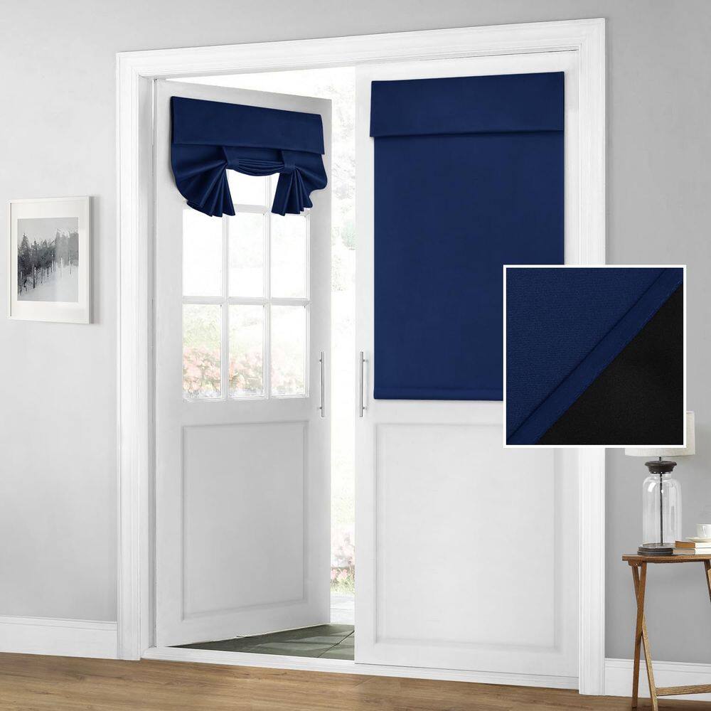 Cortinas de porta francesas Blackout HOMEIDEAS 66x100cm azul marinho