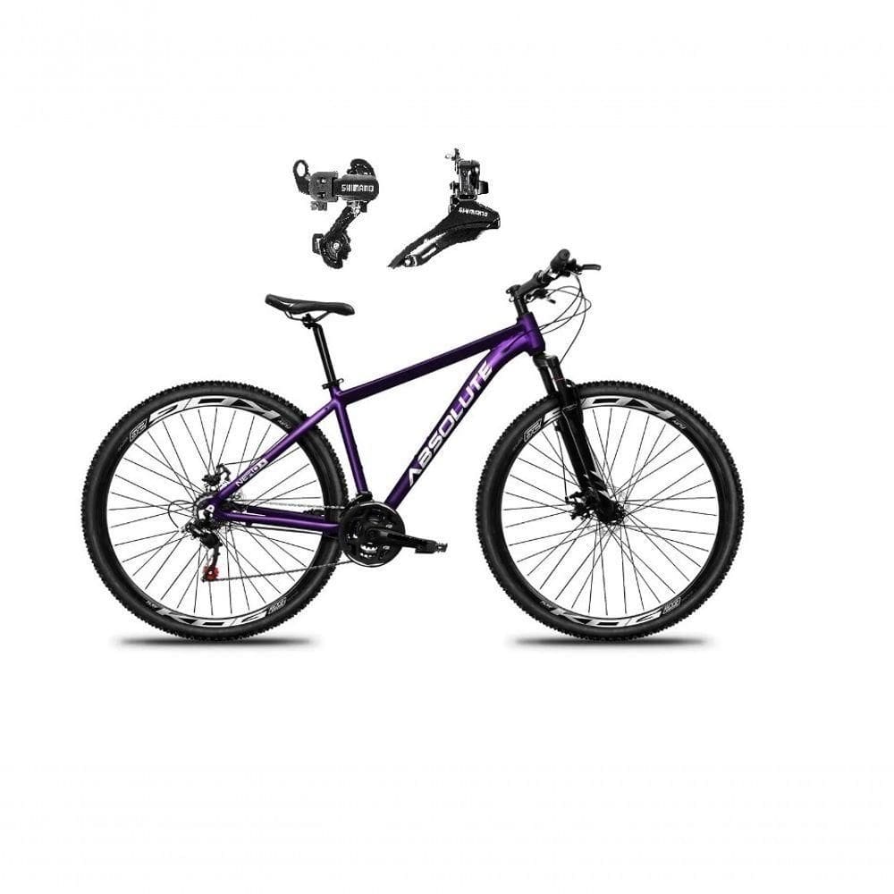 Bicicleta Aro 29 Absolute Nero 5 Alumínio 21v Câmbios Shimano Freio A Disco - Roxo Tam.19