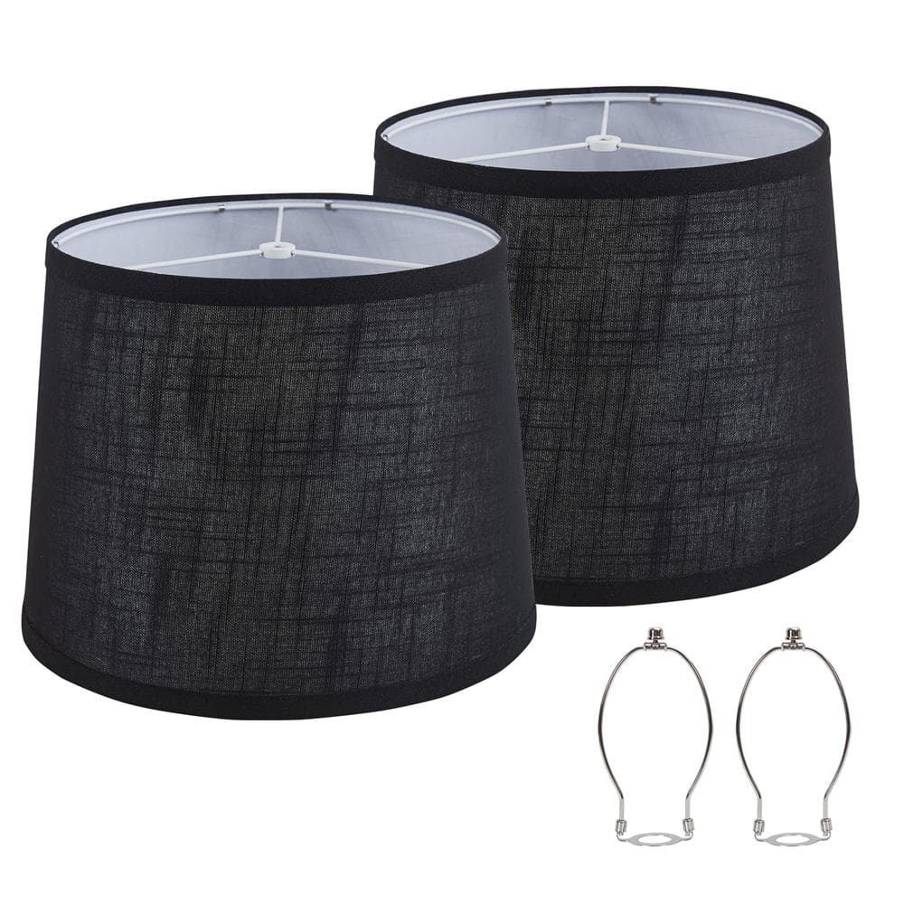 Conjunto de abajures Luvkczc em tecido preto para luminária de mesa/chão x2