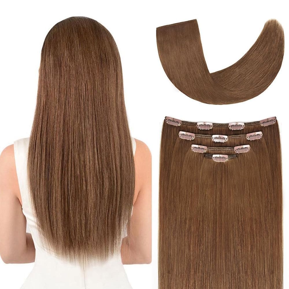 Extensões de cabelo Winsky Clip em cabelo humano Silky Straight