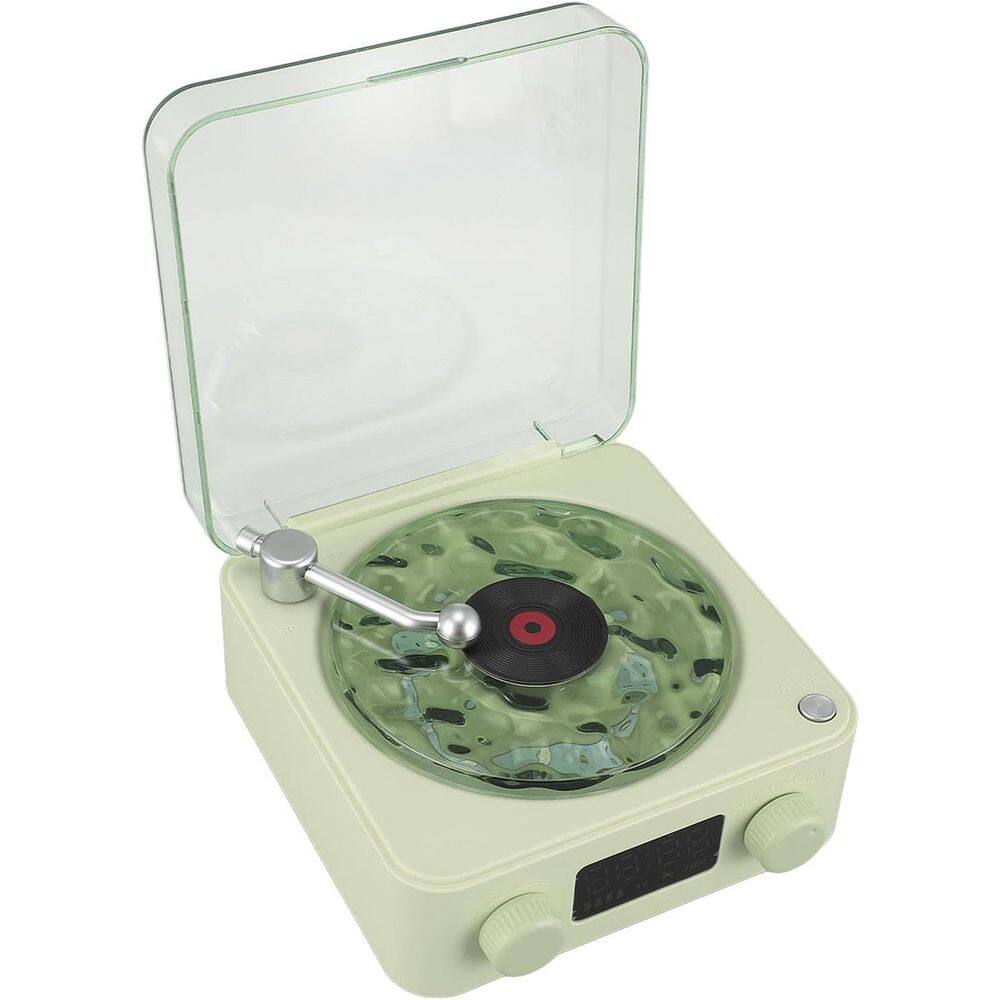 Caixa de Som Vitrola Toca Disco Vinil Bluetooth Usb Recarregavel Cartao TF Musica Iluminaçao