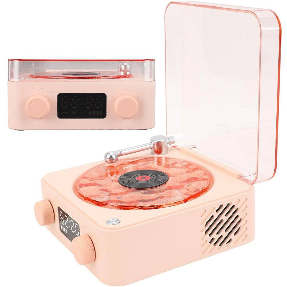 Caixa De Som Vitrola Toca Disco Vinil Bluetooth Cartao Tf Usb Recarregavel Portatil Luminaria