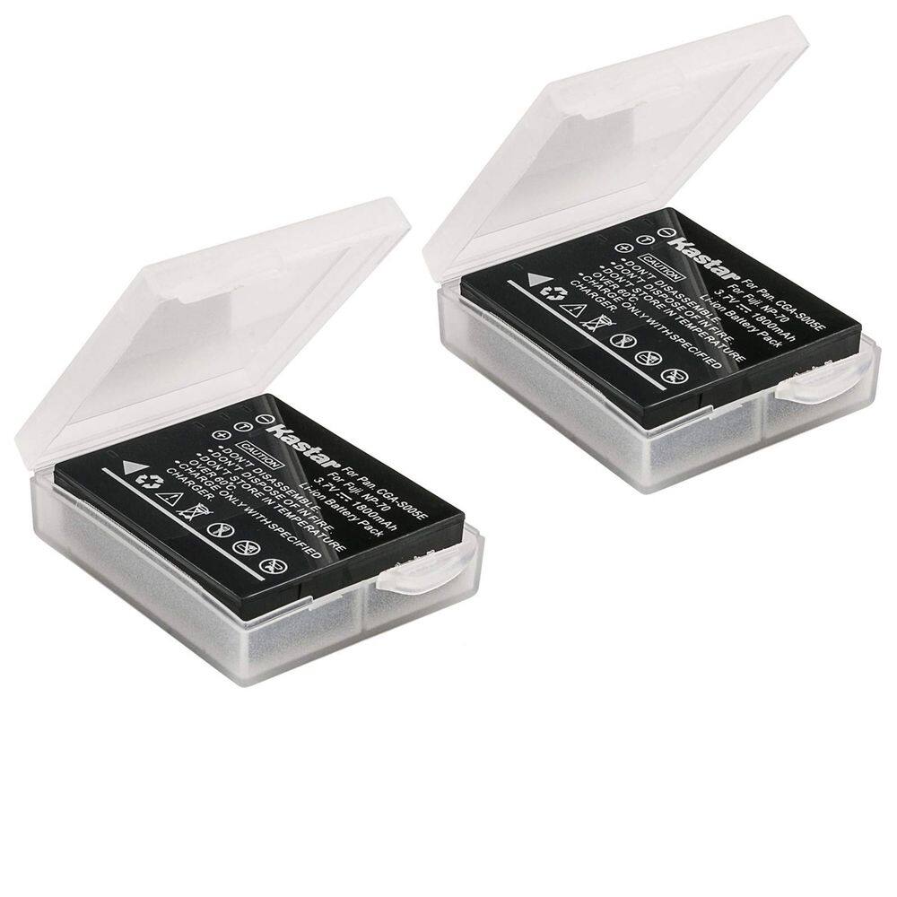 Pacote com 2 baterias Kastar para câmeras Panasonic Lumix CGA-S005