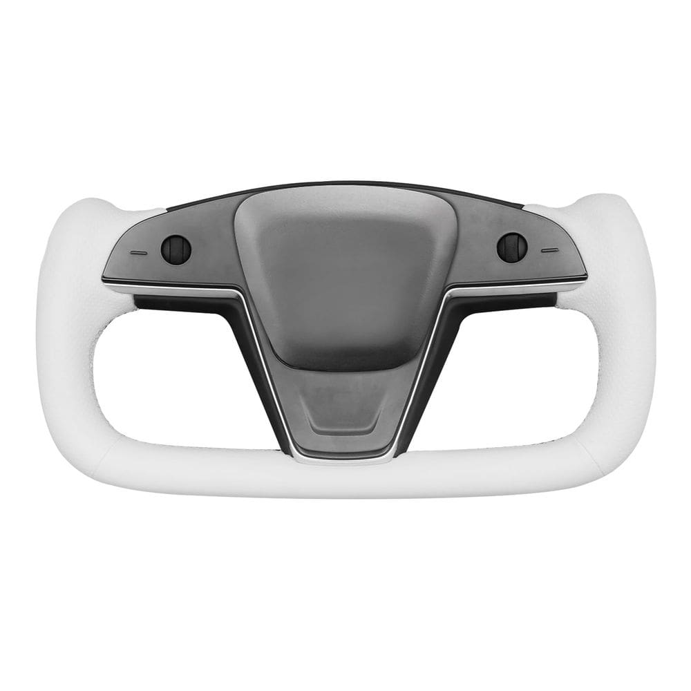 Capa de volante MEWANT em couro branco para Tesla Model S/X