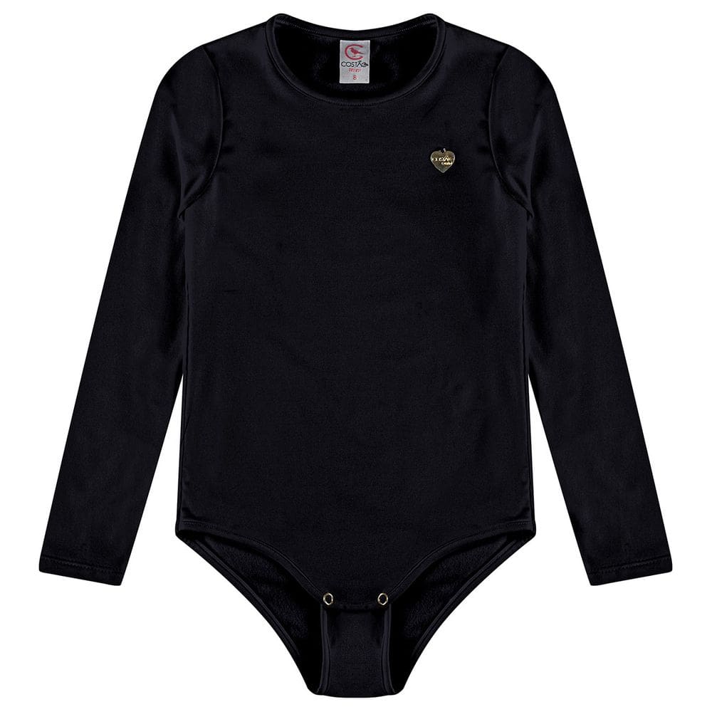 Body Collant Térmico Infantil Ultra Comfort Preto Costão