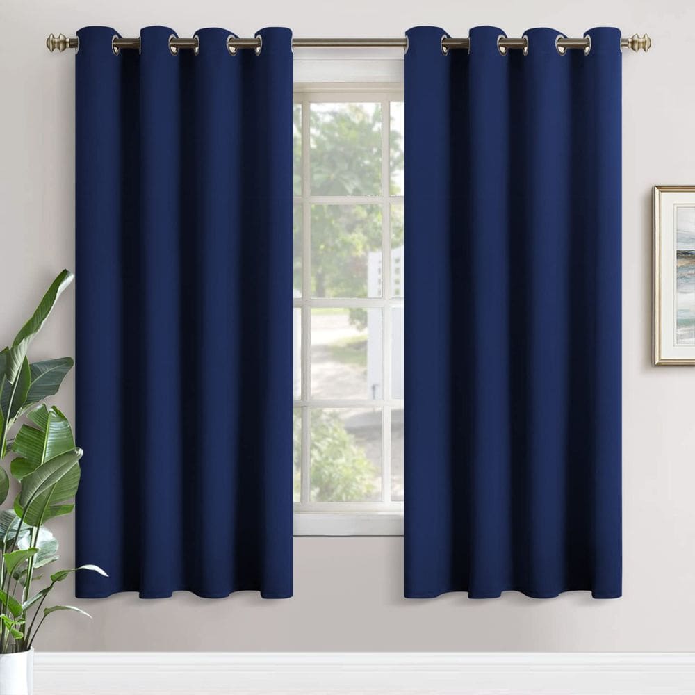 Cortinas Blackout YoungStex com isolamento térmico 132x183cm Navy