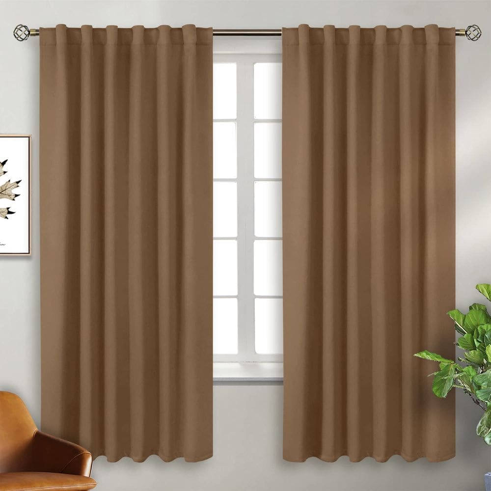 Cortinas Blackout BGment com isolamento térmico Taupe 132x183cm