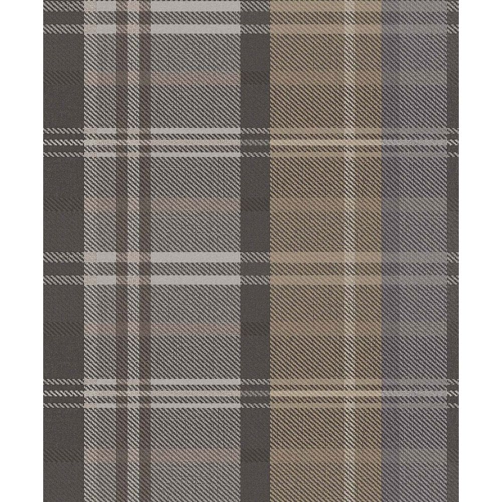 Papel de Parede Botany House Xadrez Cinza Escuro 15569
