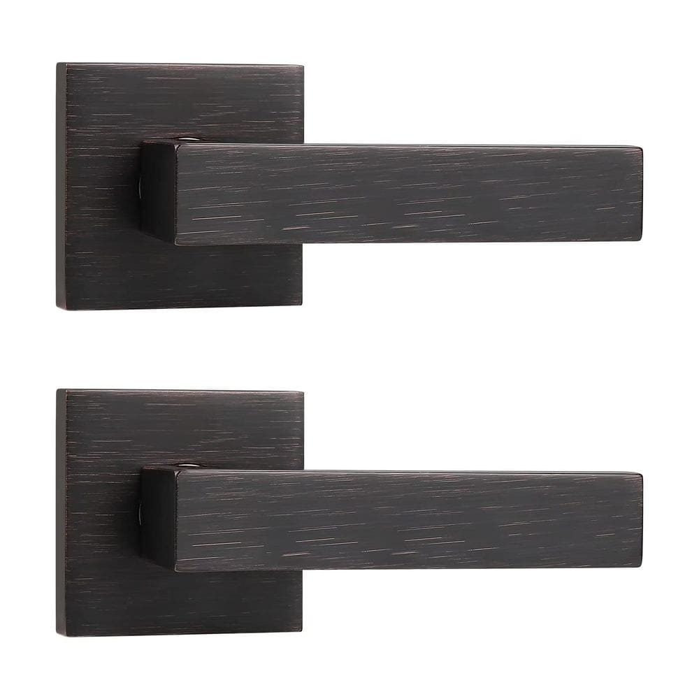 Maçaneta de porta Probrico Oil Rubbed Bronze Dummy Lever, pacote com 2