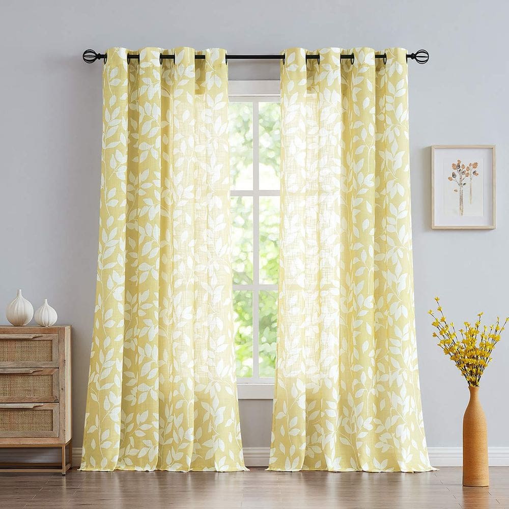 Cortinas Treatmentex semi-transparentes para sala de estar 240x240cm brancas