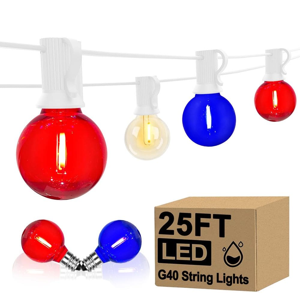 Luzes de corda externas GOOTHY 25m G40 LED com 27 lâmpadas