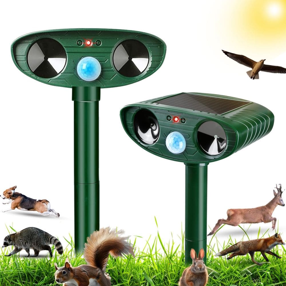 Repelente de animais Pblovylu Ultrasonic, pacote com 2 unidades, solar ao ar livre