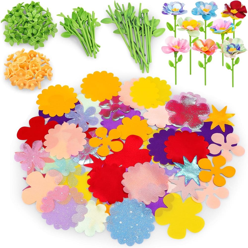 Buquês de flores em tecido Toyly DIY, conjunto de brinquedos e acessórios