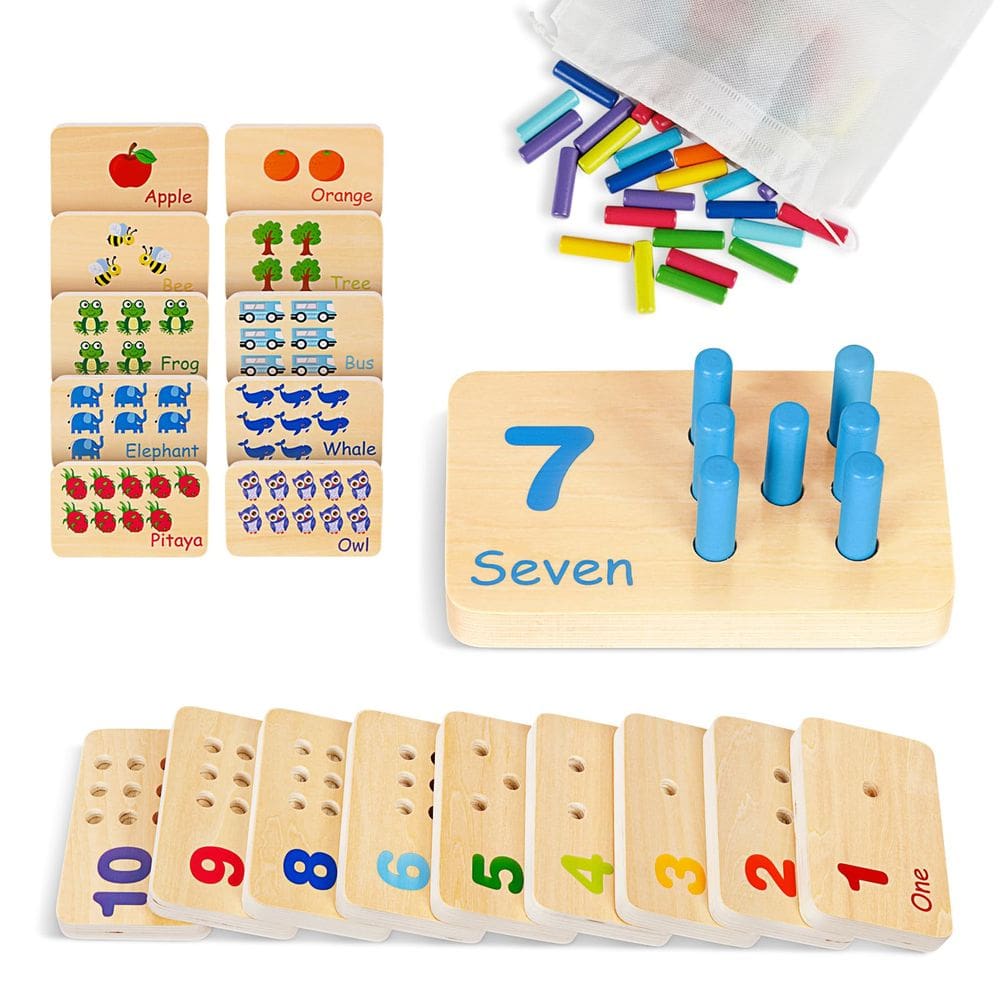Brinquedos infantis Peg Board Tookyland com 55 pinos para aprender matemática