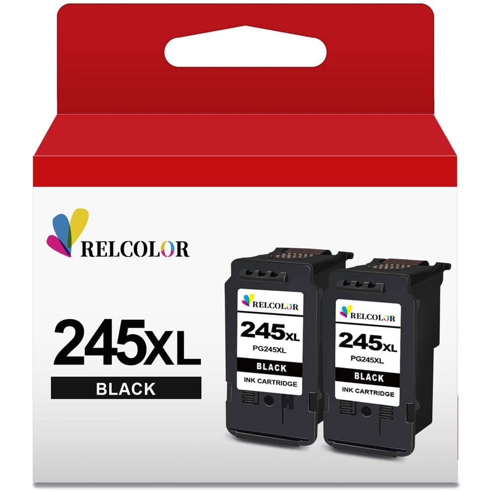 Cartucho de tinta Relcolor compatível com Canon 245XL preto, pacote com 2