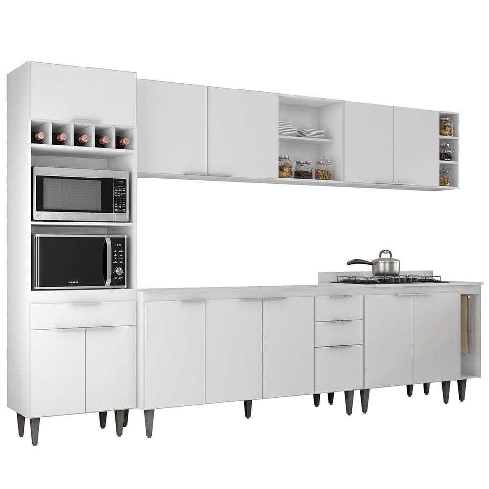 Armário de Cozinha CP07 Para Pia 150cm Pérola Z34 Branco    - Mpozenato