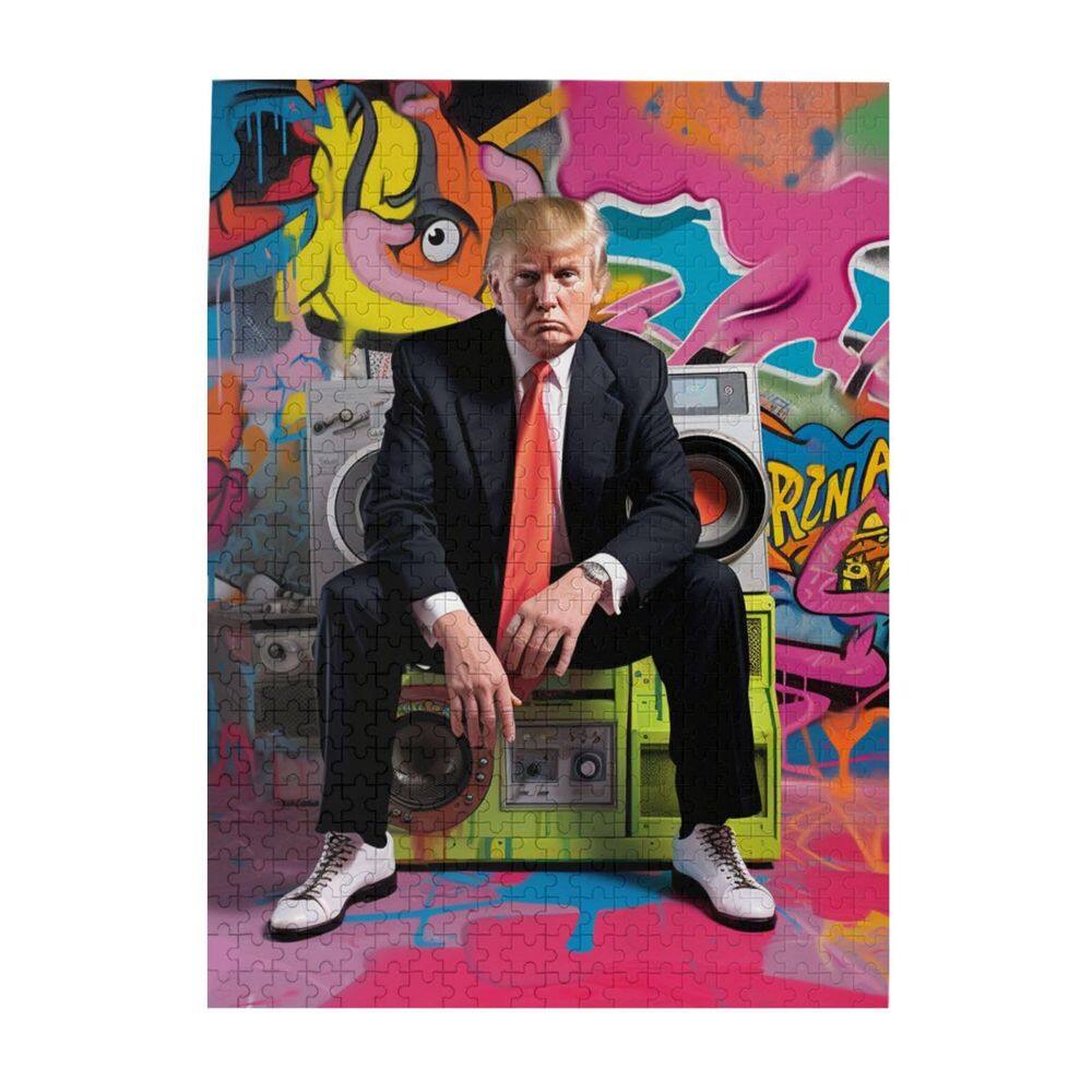 Quebra-cabeça Graffiti Trump 500 peças para adultos e crianças