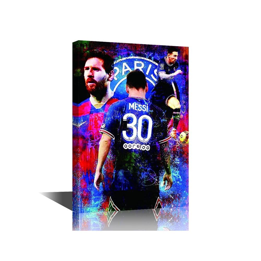 Pôster de arte de parede em tela Lionel Messi Soccer 40x60cm