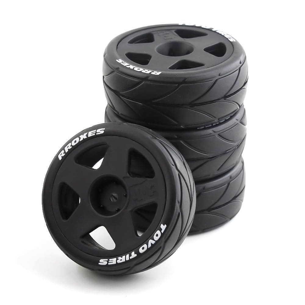 Conjunto de pneus e rodas 1/10 na estrada para o carro RC da HPI Ken Block