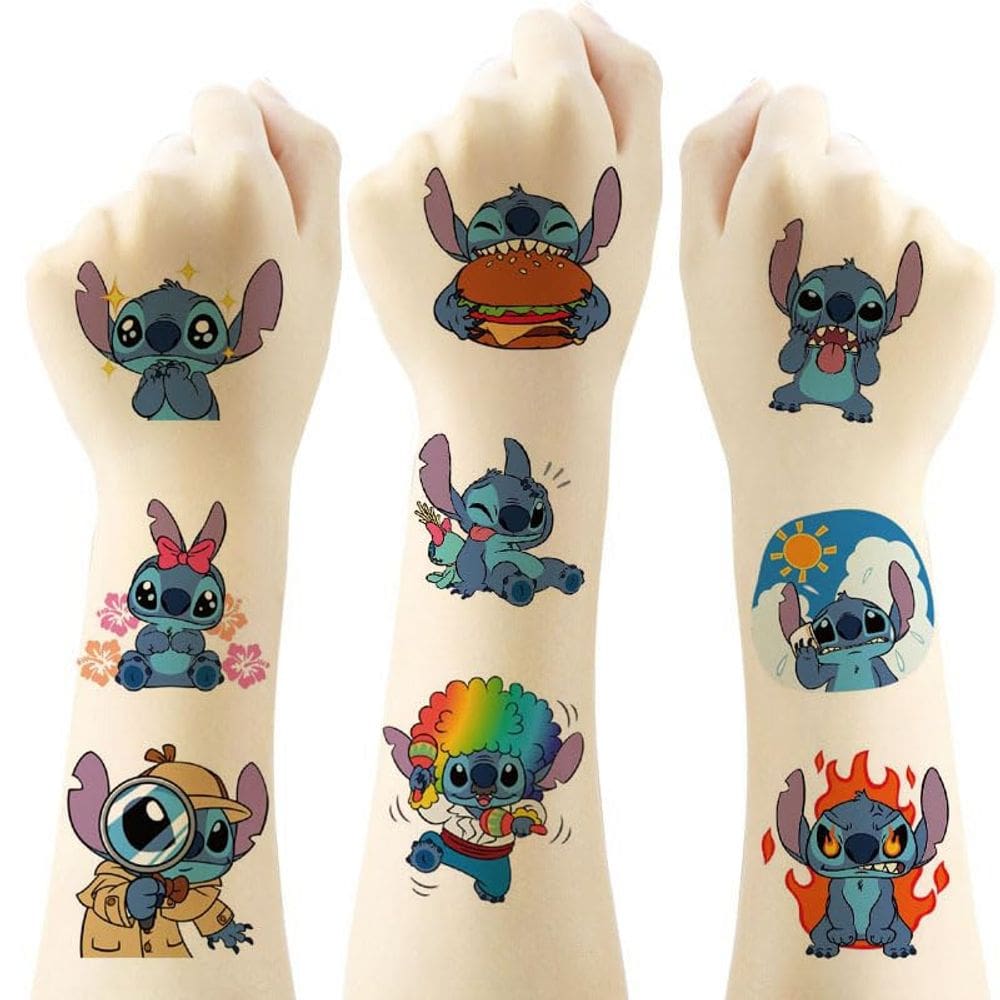 Tatuagens temporárias JMYUJX Stitch 40 folhas para crianças
