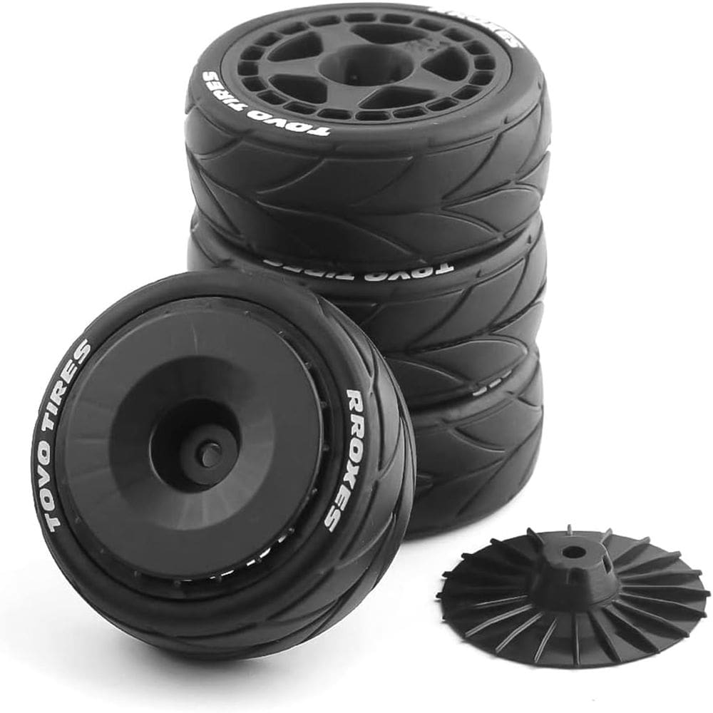 Conjunto de pneus e rodas 1/10 na estrada para o carro RC da HPI Ken Block