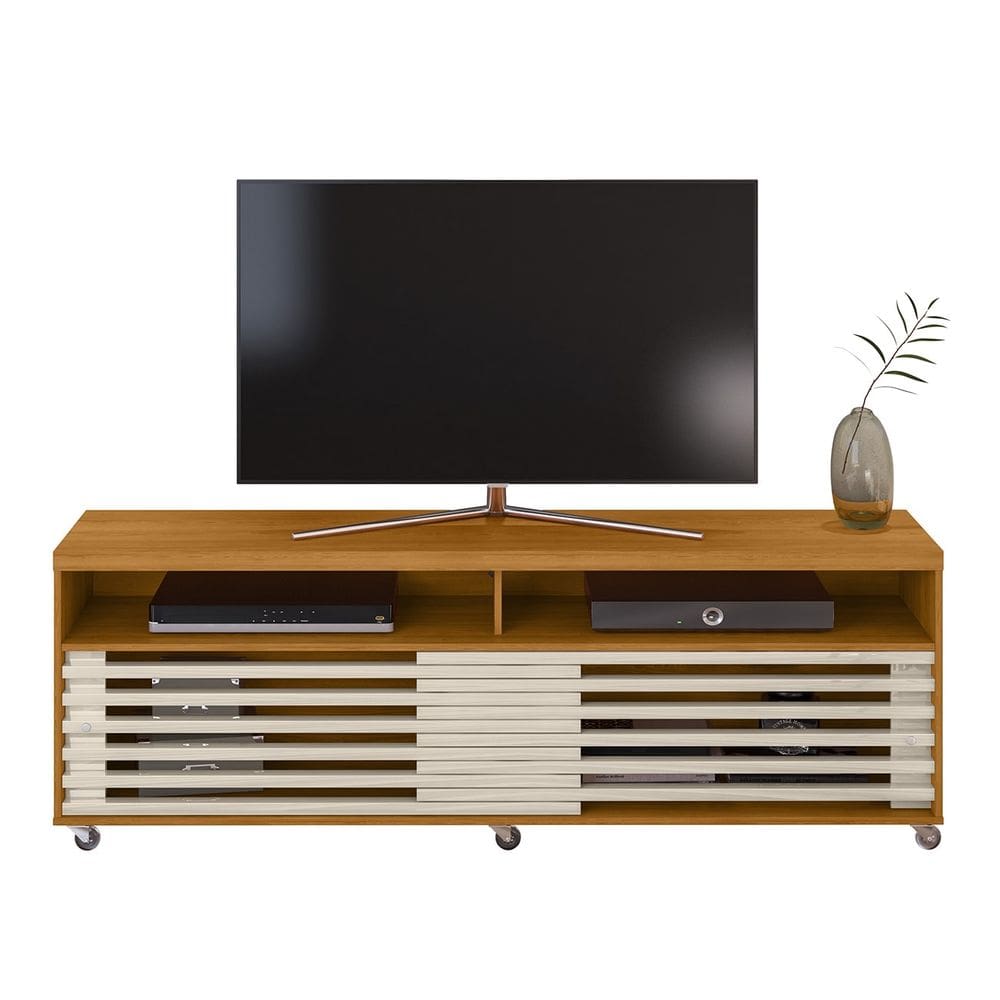 Rack Bancada de TV 65 Pol 182cm Tery Z10 Off White/Cinamomo - Mpozenato