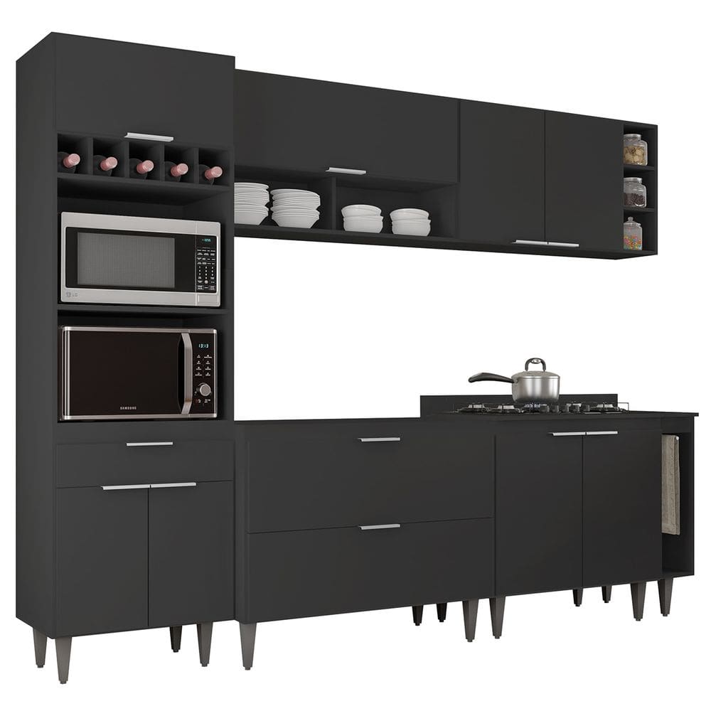 Armário de Cozinha CP07 Para Pia 100cm Pérola Z34 Preto - Mpozenato