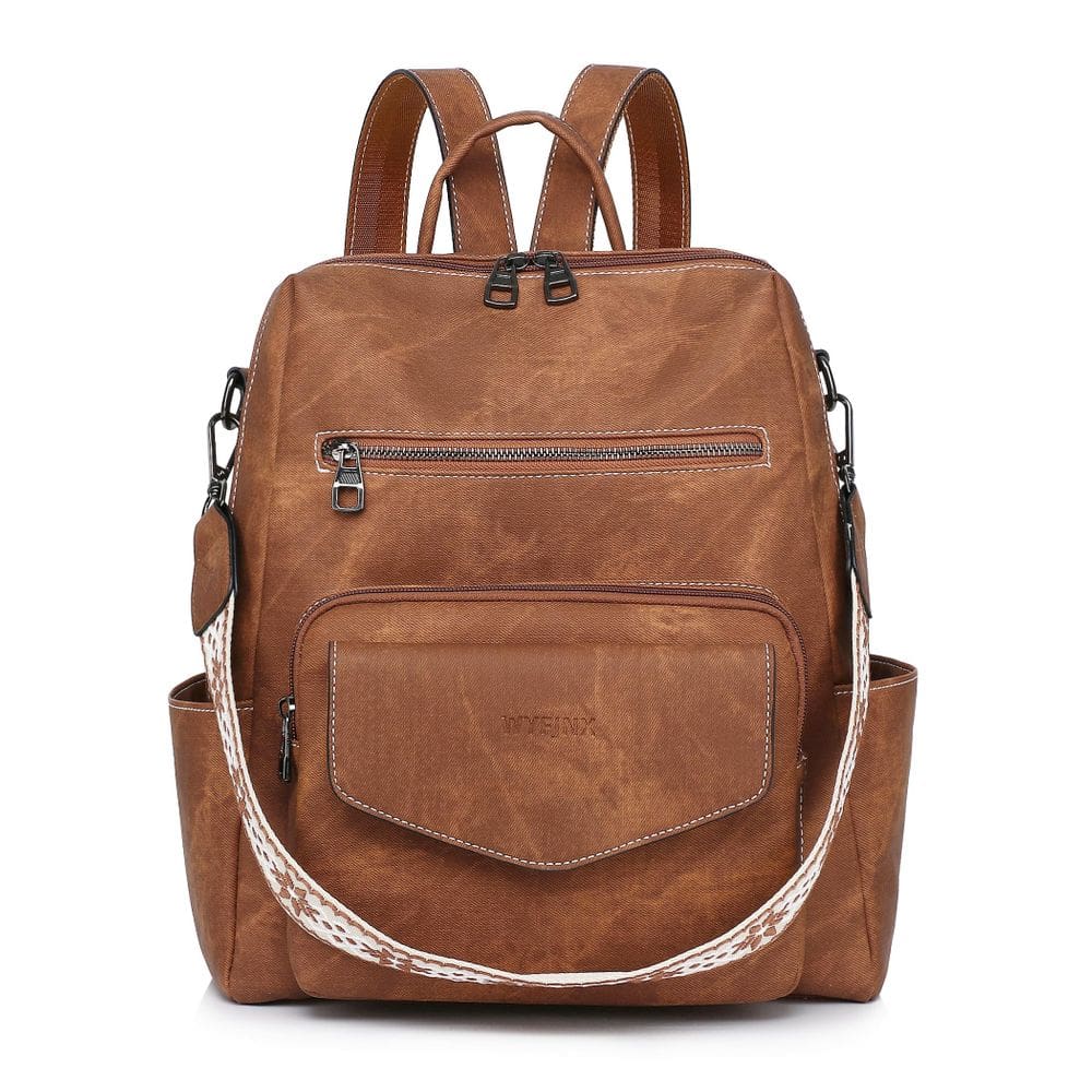 Mochila, bolsa de couro WYFJNX para mulheres, bolsa de moda marrom