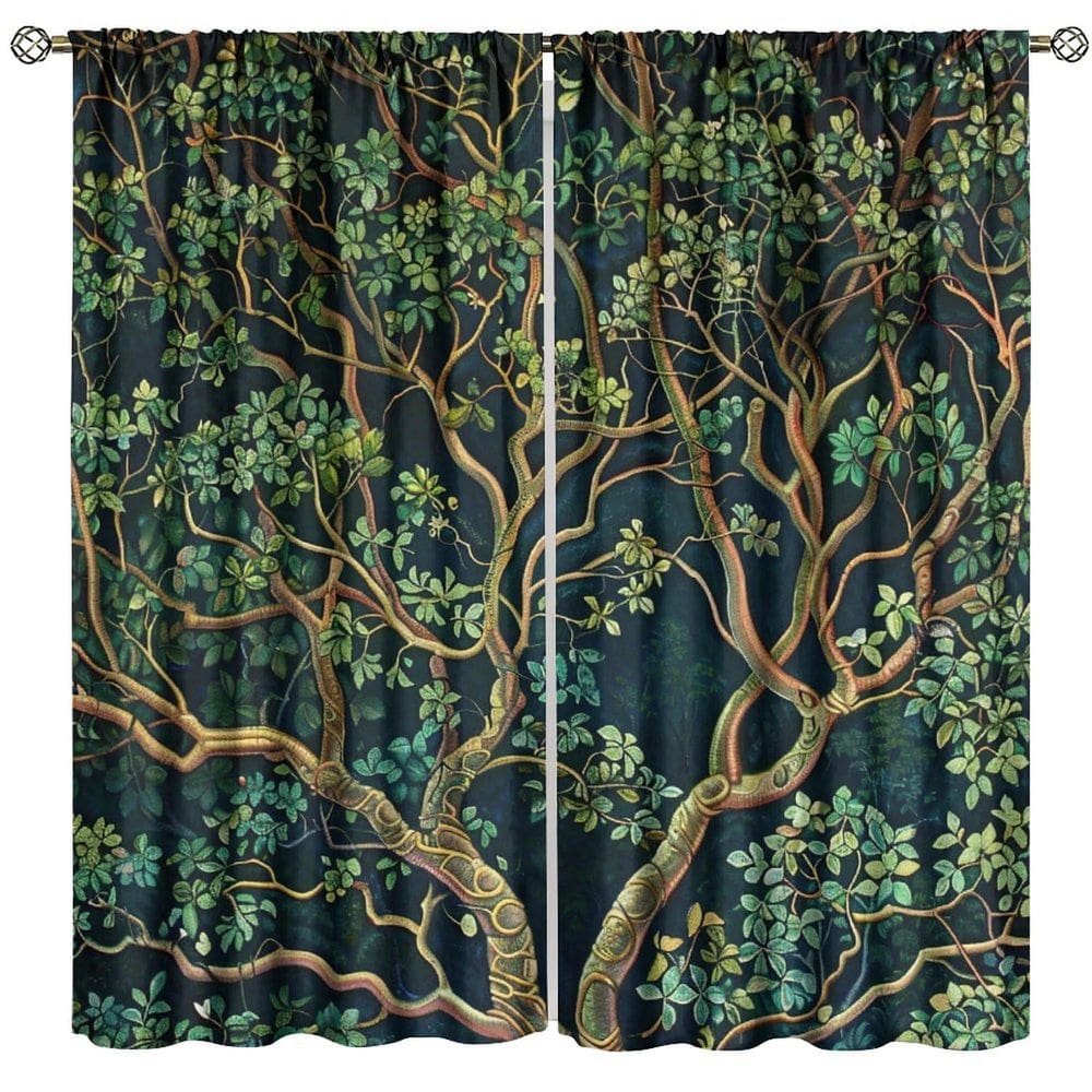 Cortinas Blackout GoDazzling Rustic Farmhouse Forest 42x45cm