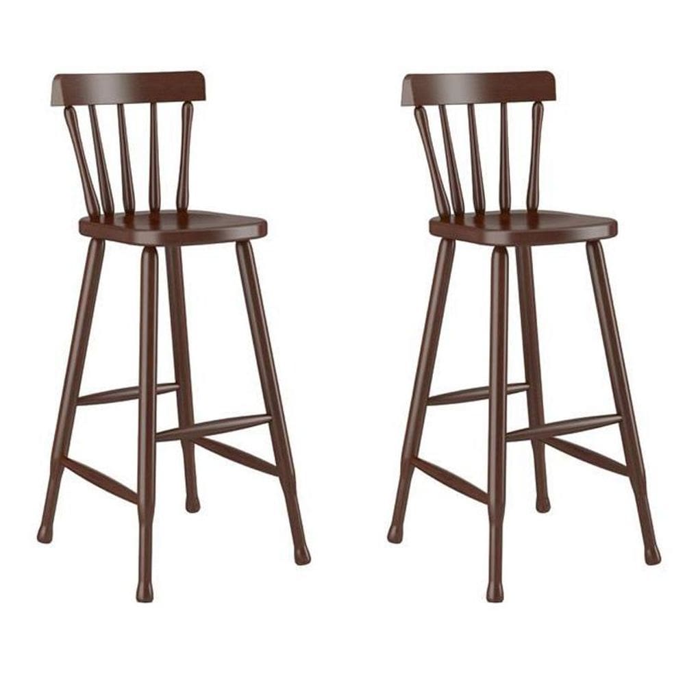 Kit com 2 Banquetas de Maderia Bar Castanho - Piratini