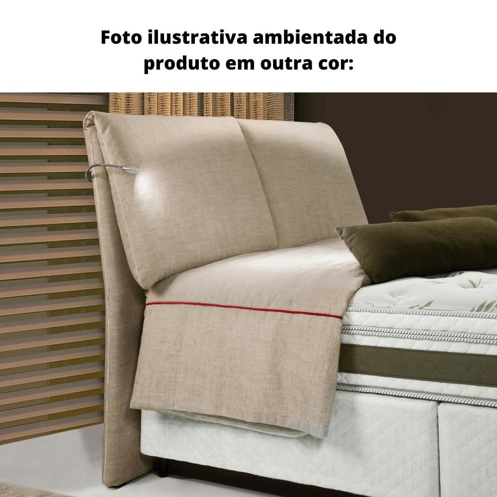 Cabeceira MH-2694 Herval Estofado Casal para Colchão 138 cm sem luminária Linho Bege C