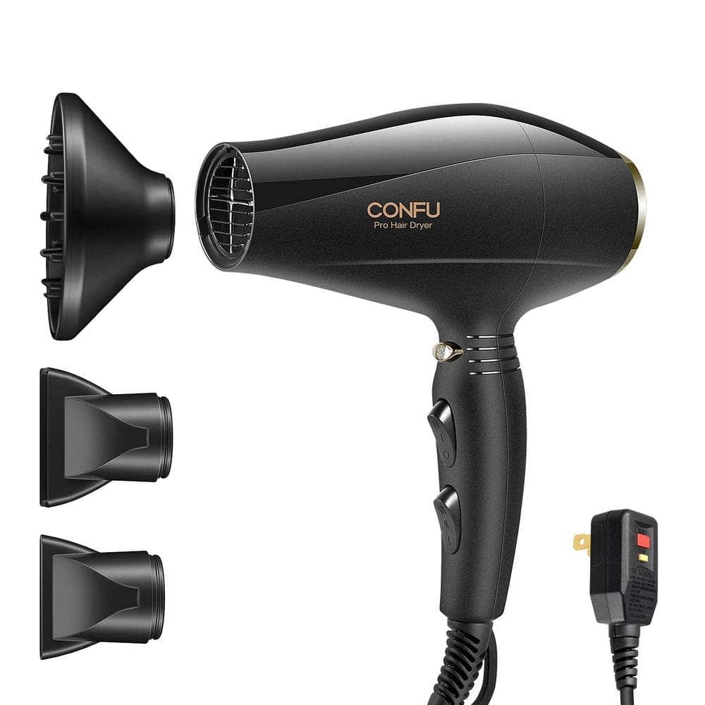 Secador de cabelo CONFU Ionic com difusor 1875W AC Motor 2 bicos
