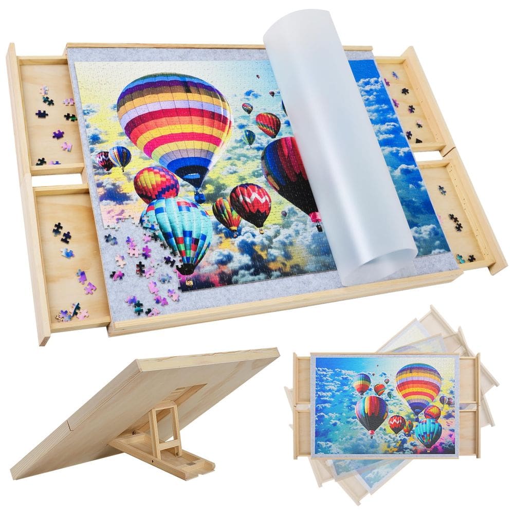 Tabuleiro de quebra-cabeça inclinável MERNUNUX 1500 Piece com 4 gavetas 27x36cm