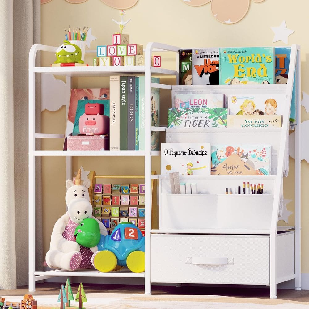 Estante de livros e organizador de armazenamento de brinquedos BBLIKE Kids 4 Tier