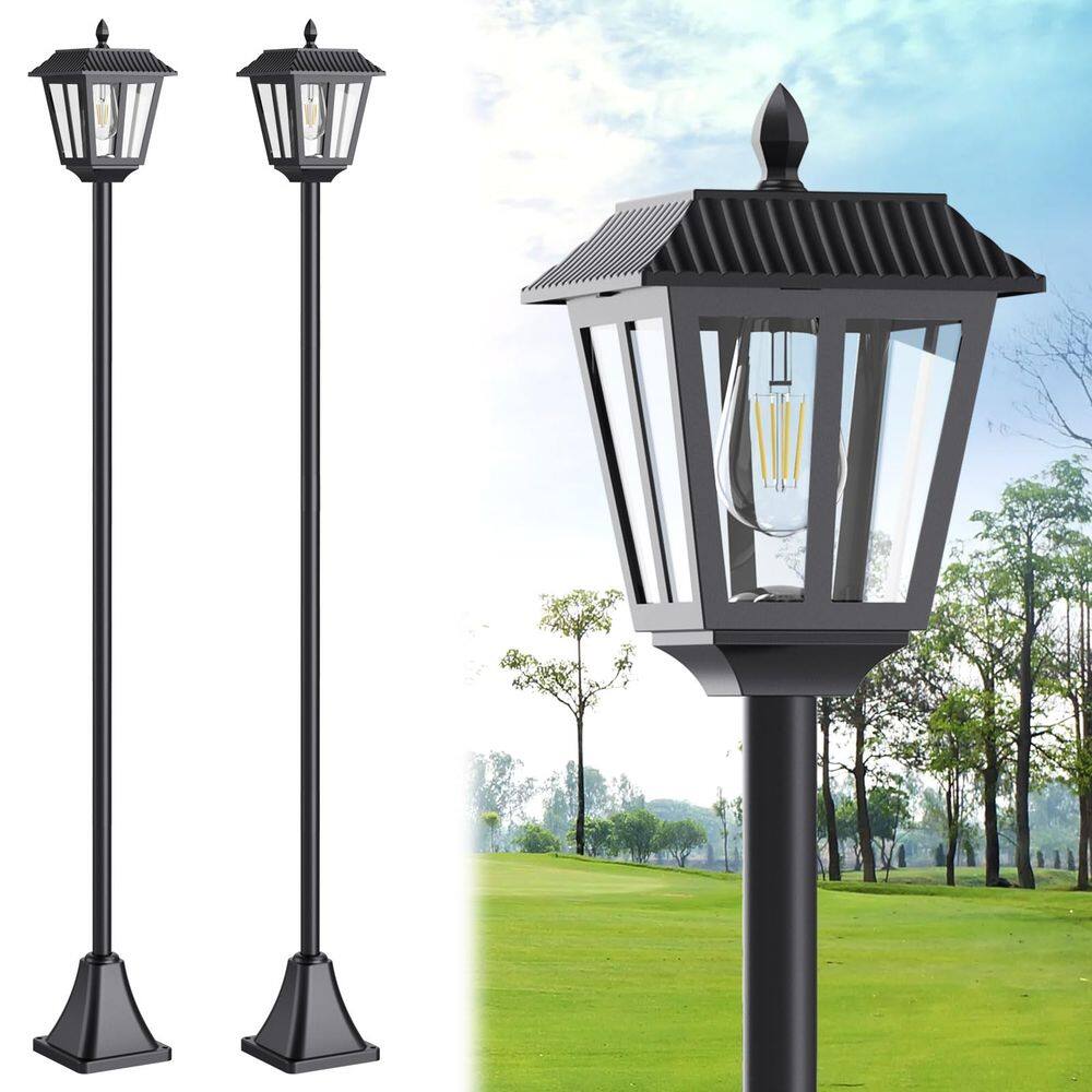 Poste de luz solar LIANGLOME 68cm 3000K Warm White 2PK