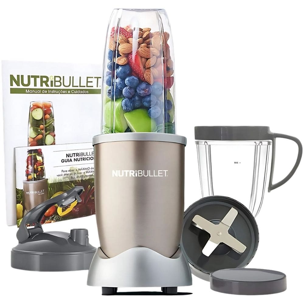 Nutribullet 900w De Potência Com 9 Itens - 5 Em 1 - Liquidificador, Multiprocessador, Blender, Mixer E Moedor - Champagn