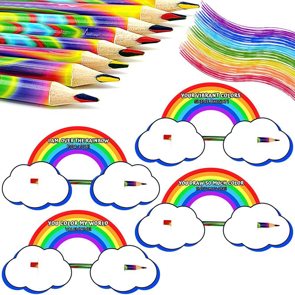 Conjunto de lápis, pacote com 36, 4E`s Novelty Rainbow Valentine`s Day