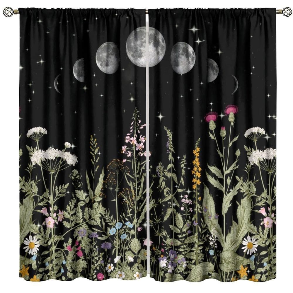 Cortinas Blackout GoDazzling Floral para sala de estar 42x160cm