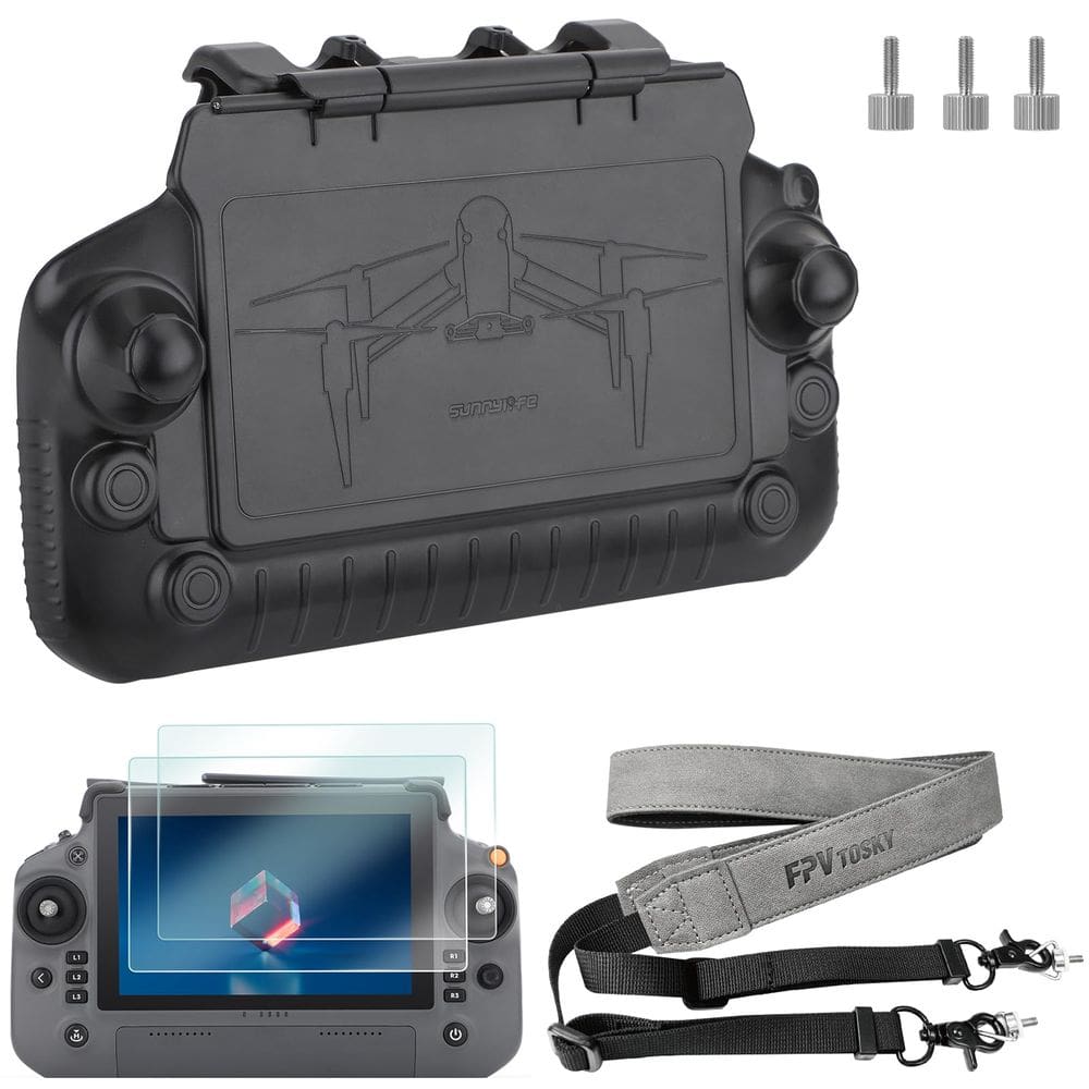 Kit de proteção FPVtoSky 3 em 1 para DJI RC Plus com capuz solar