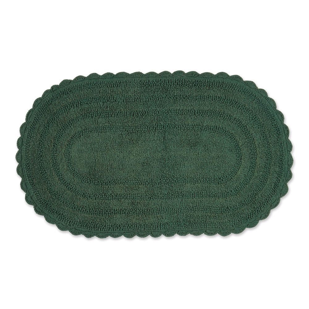 Tapete de banho DII Crochet Collection Reversível Grande Oval Verde