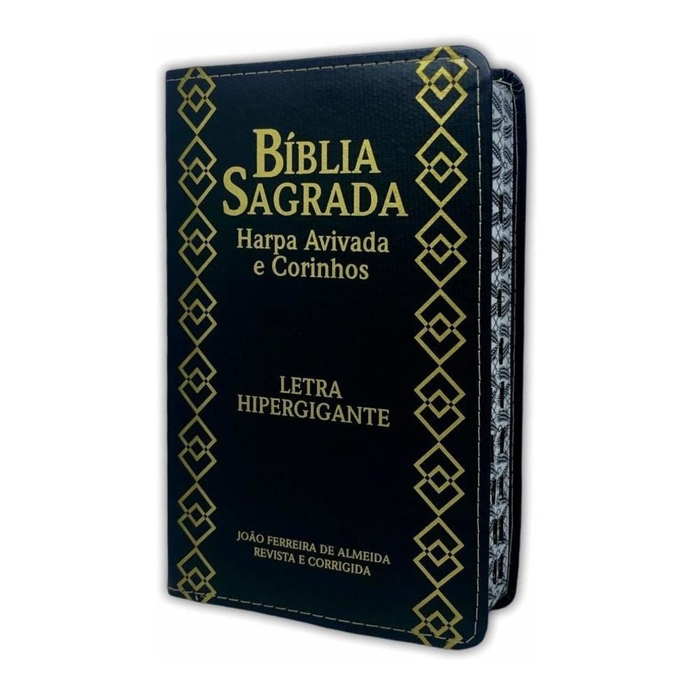 Bíblia Letra Hipergigante Luxo Com Harpa Gospel Evangélica
