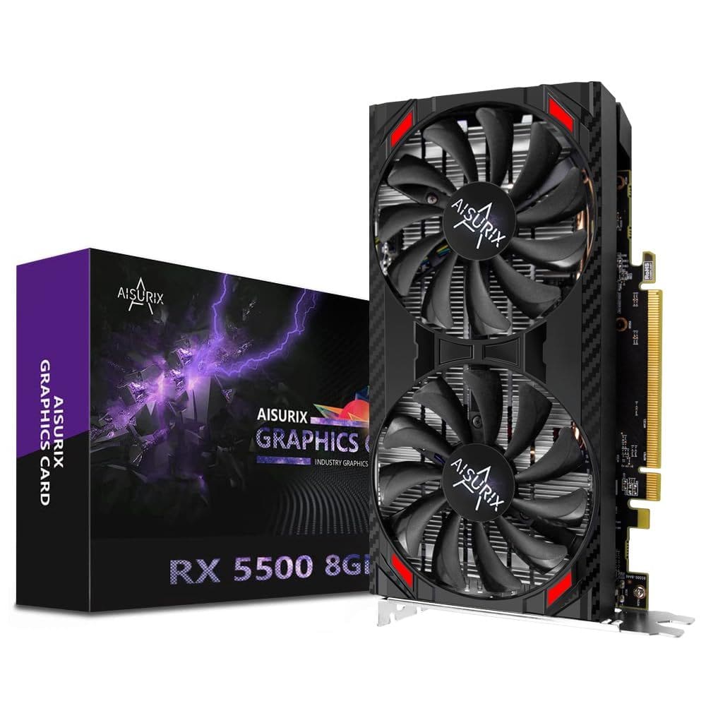 Placa gráfica AISURIX RX 5500 8GB GDDR6 PCI-e 4.0X8 de 128 bits